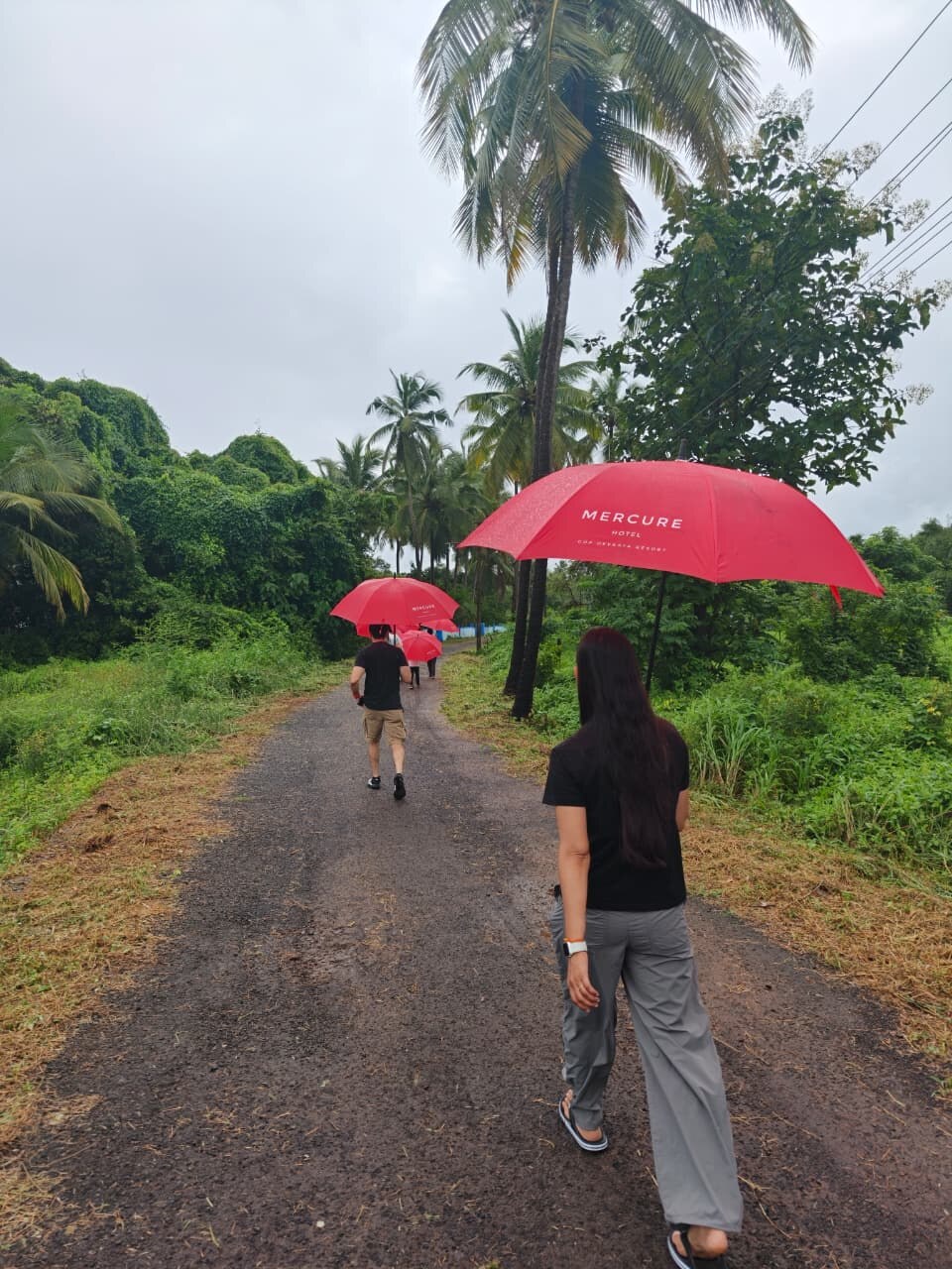 Morning island walk under Mercure umbrellas